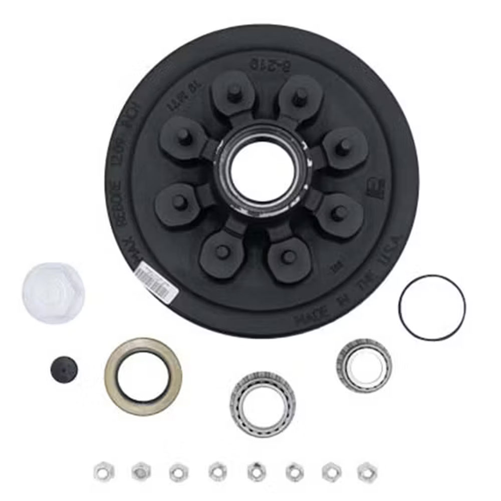 (image for) Trailer Oil Bath Hub/Drum Assembly 8 Bolt On 6.5" #42 Spindle 12" X 2" Drum 2.125 Seal 5.2k - 7K Axle Dexter #8-219-9UC3