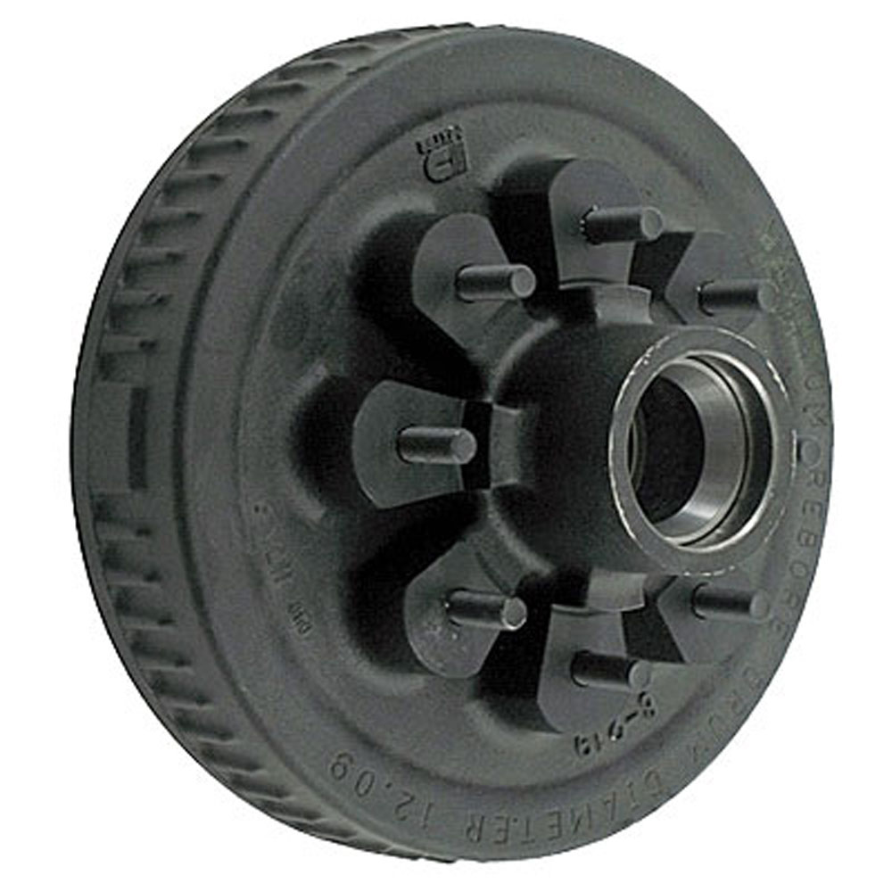 (image for) Trailer ABS Hub/Drum With Races & Studs 8 Bolt 6 1/2" 12 1/4" X 3 3/8" Drum 9/16" Studs Dexter #8-285-13