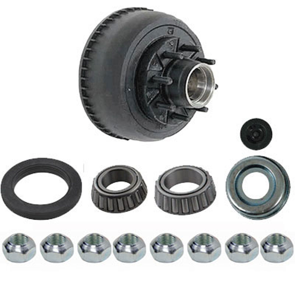 (image for) Trailer Non-ABS E-Z Lube Hub/Drum Assembly 8 Bolt On 6 1/2" 5/8" Studs Cone or Flange Nuts 8K Axle Dexter #8-285-8UC3