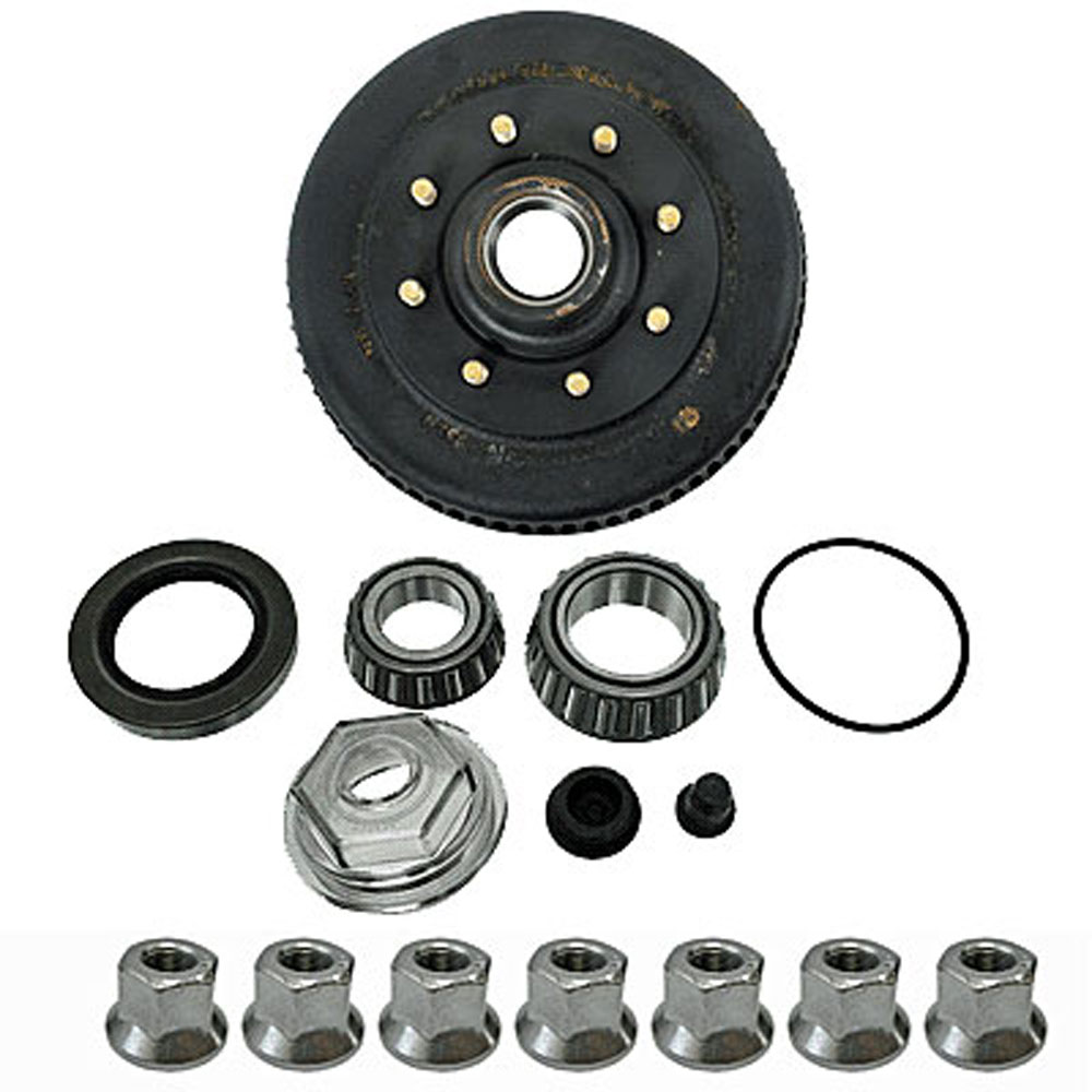(image for) Trailer Oil Bath Hub/Drum With Races & Studs 8 Bolt On 6.5" 12 1/4" x 2 1/2" Drum 5/8" Studs Flange Or Cone Nuts 7.2k Axle Dexter #8-393-5UC3