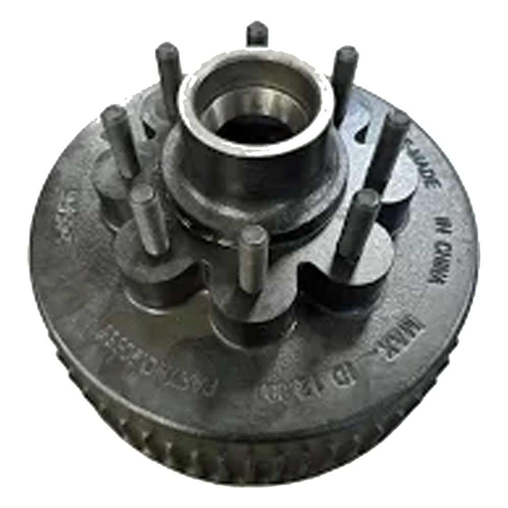 (image for) Trailer Oil Bath Hub/Drum With Races & Studs 8 Bolt On 6 1/2" 12" X 3/8" Drum 5/8" Stud 8K Axle Rockwell #9086L-1
