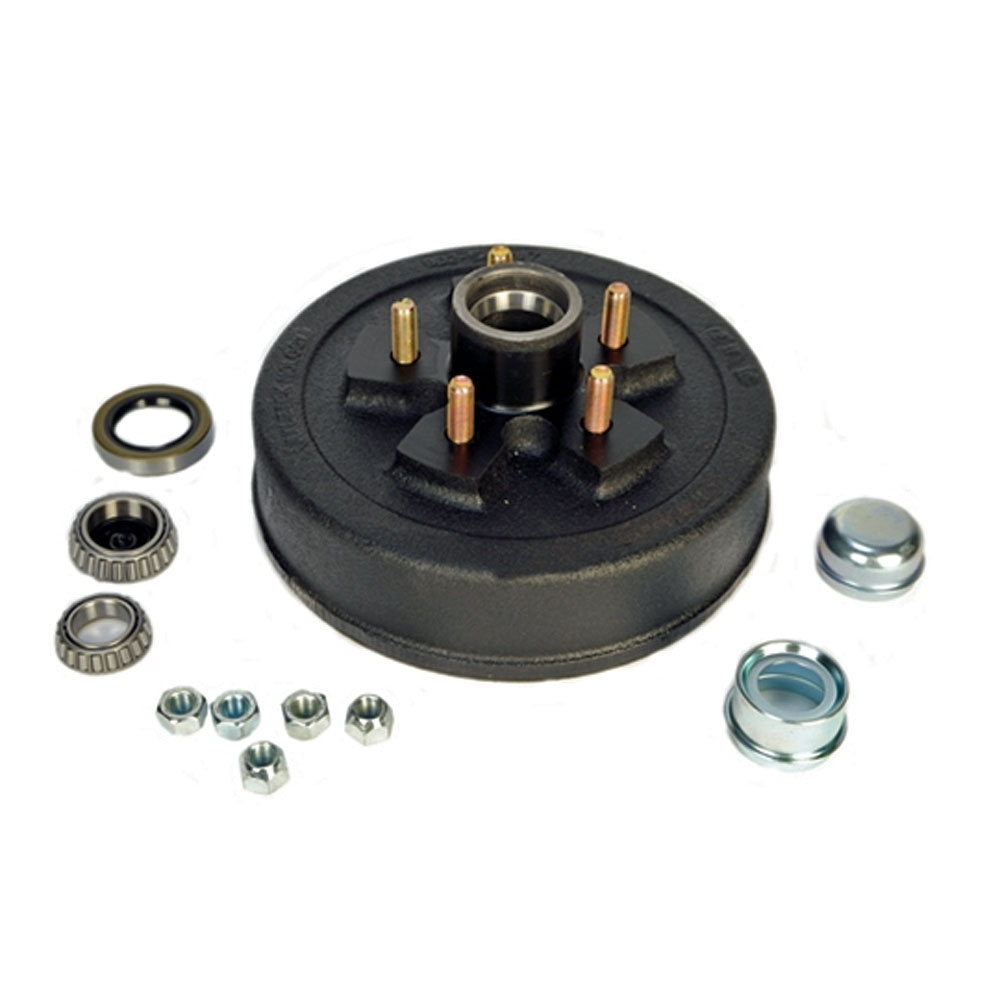 (image for) Trailer Hub/Drum Assembly 5 Bolt On 4.5" #84 Spindle 3.5k Axle Pre-Greased Boxed Trailer Parts Pro #HD84546BX