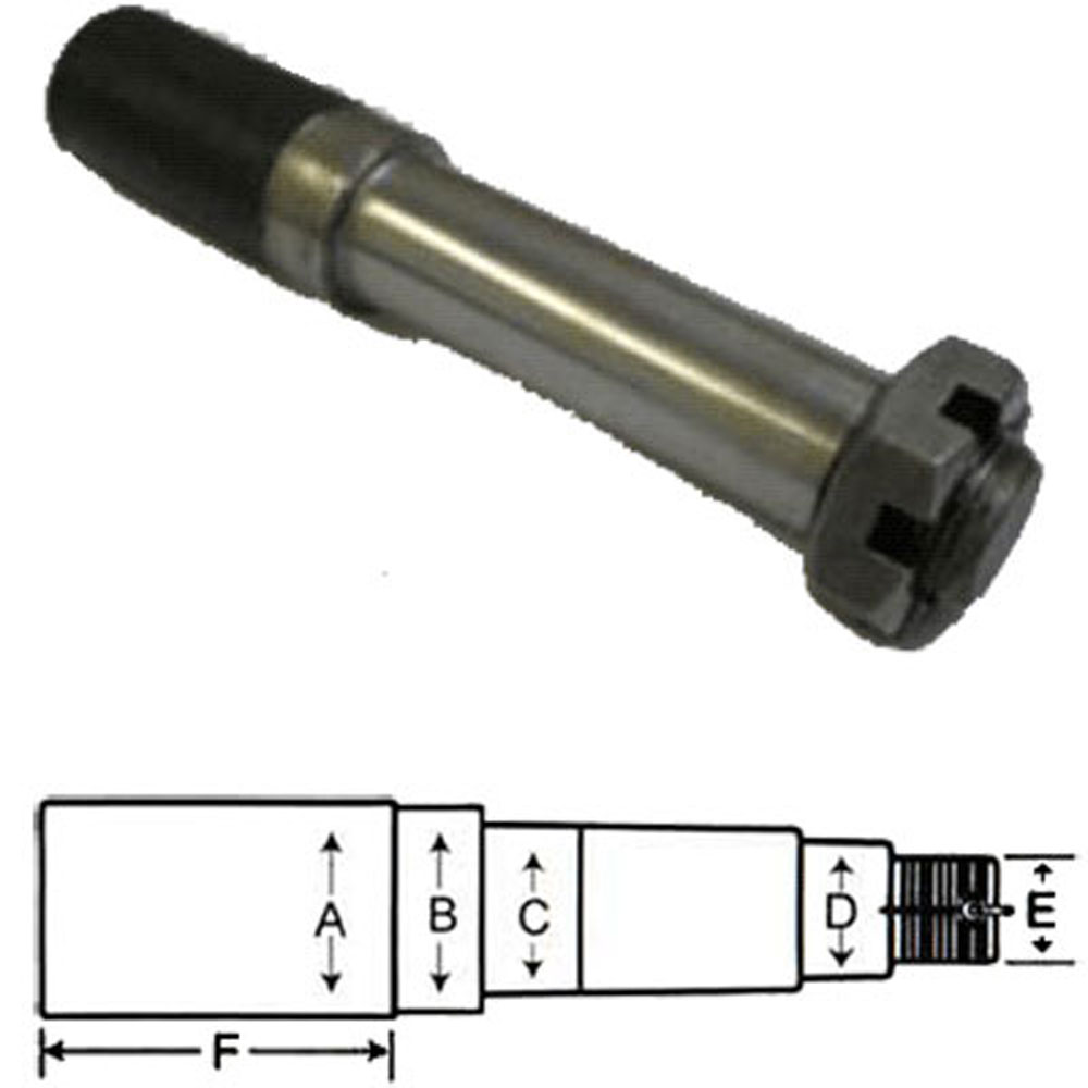 (image for) Trailer BT8 Axle Spindle 1 3/8" Round With Nut Washer & Cotter Pin Dexter/Redneck #R104BT8-38