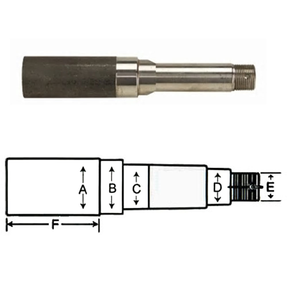 (image for) Trailer BT8 Axle Spindle Only Round 1.25" x 4" Stub Dexter/Redneck #R104BT8LNW