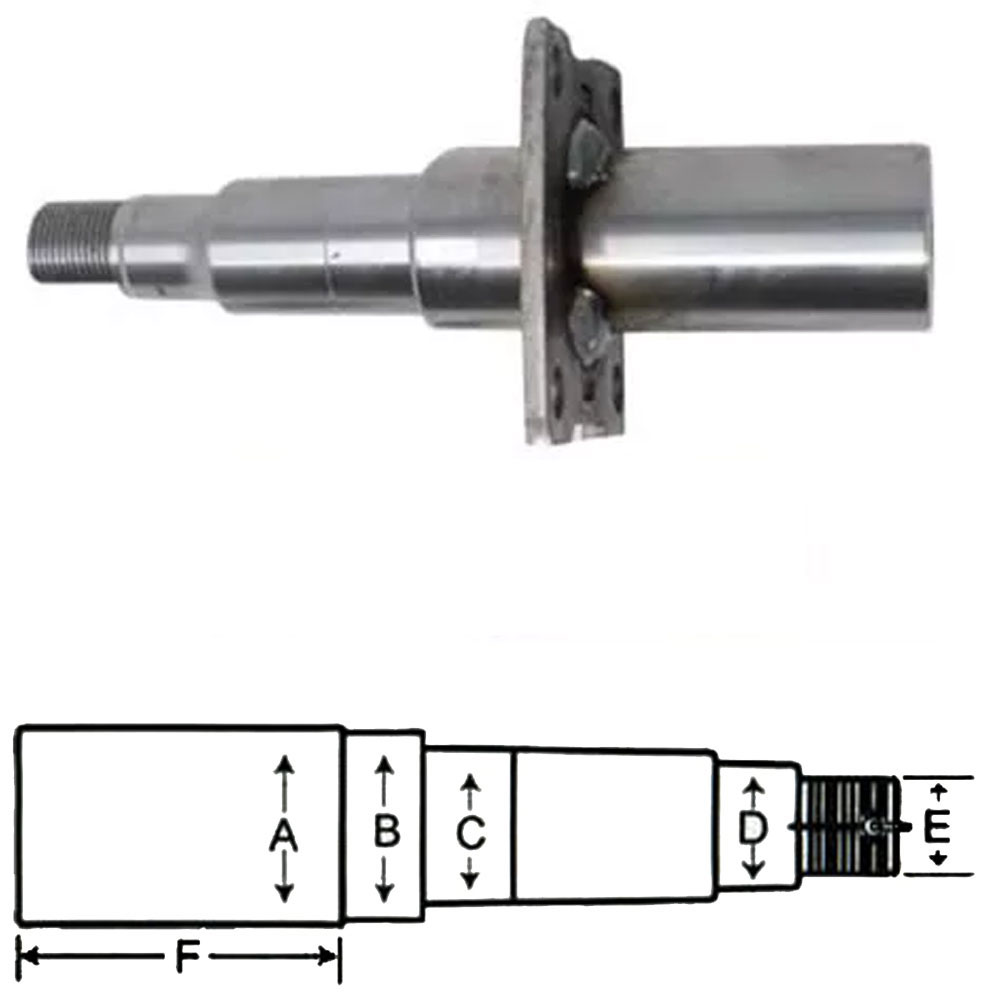 (image for) Trailer #84 Ez-Lube Axle Spindle Only 1 3/4" Round Dexter/Redneck #R20384EZLNW