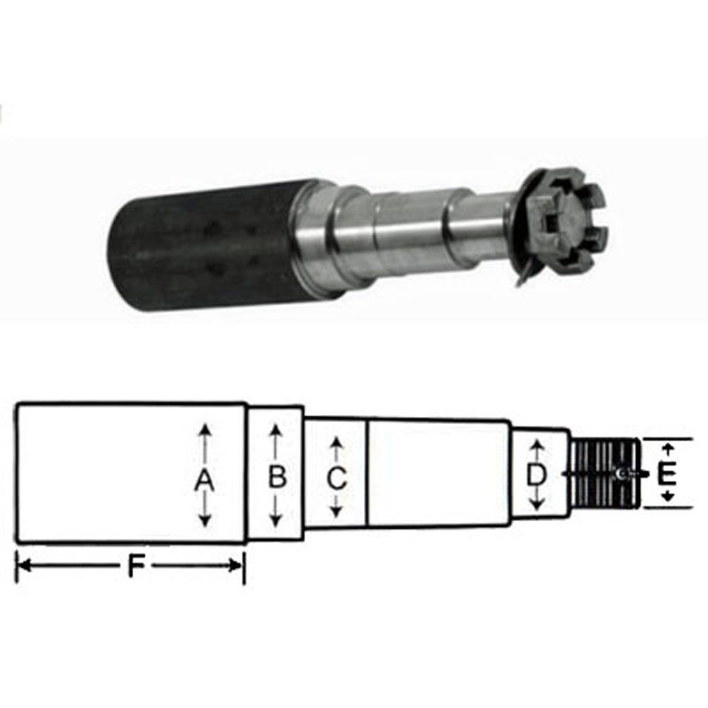 (image for) Trailer #42 Axle Spindle 2.25" Round With Nut Washer And Cotter Pin Dexter/Redneck #DR50642