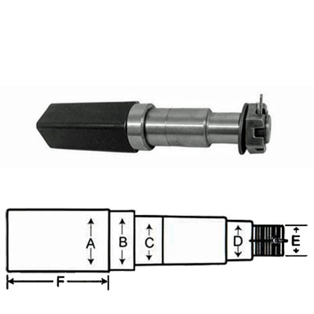 (image for) Trailer #84 Axle Spindle 1.50" Square With Nut Washer & Cotter Pin Dexter/Redneck #SP20484