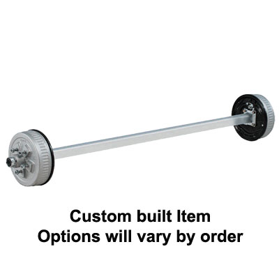 (image for) 3.5K Marine Axle Sq Hyd FB Brake 5 On 4 1/2 Zerk Lube Galv