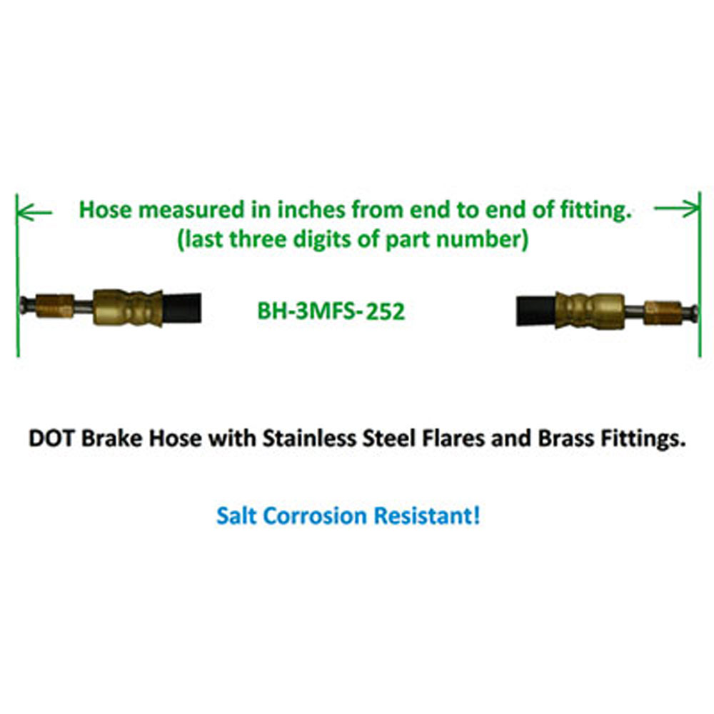 (image for) Trailer DOT Brake Hose 252" Dexter/Redneck #034-BH-3MFS-252
