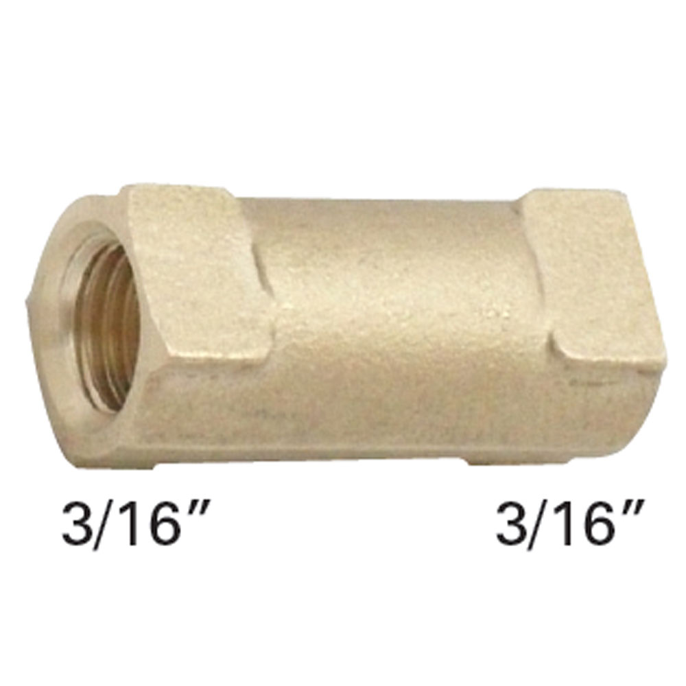 (image for) Trailer Forged Brass Coupling 1/8" ID 3/16" FIF Kodiak/Dexter #034-BH-C-3FIF