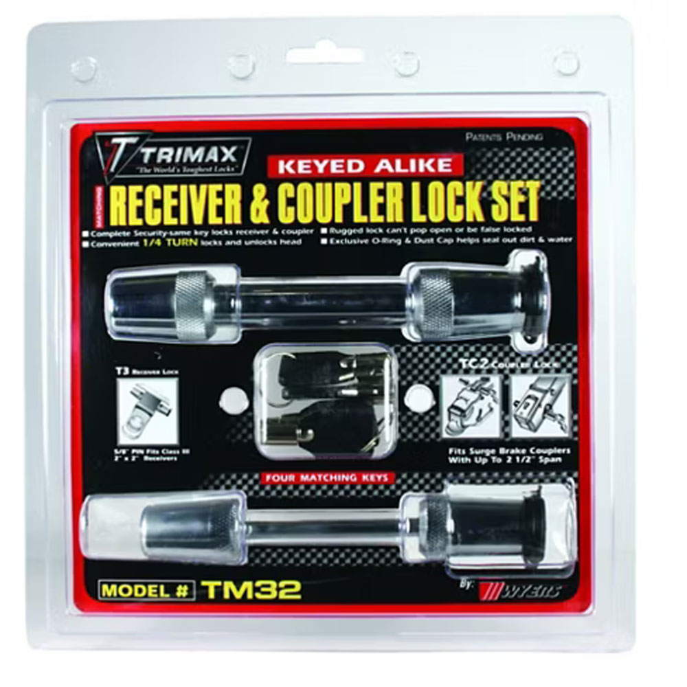 (image for) Trailer Trimax Yoke Coupler & Hitch Pin Lock Set 1 7/8"-2"-2 5/16" Ball Dexter/Redneck #TM32
