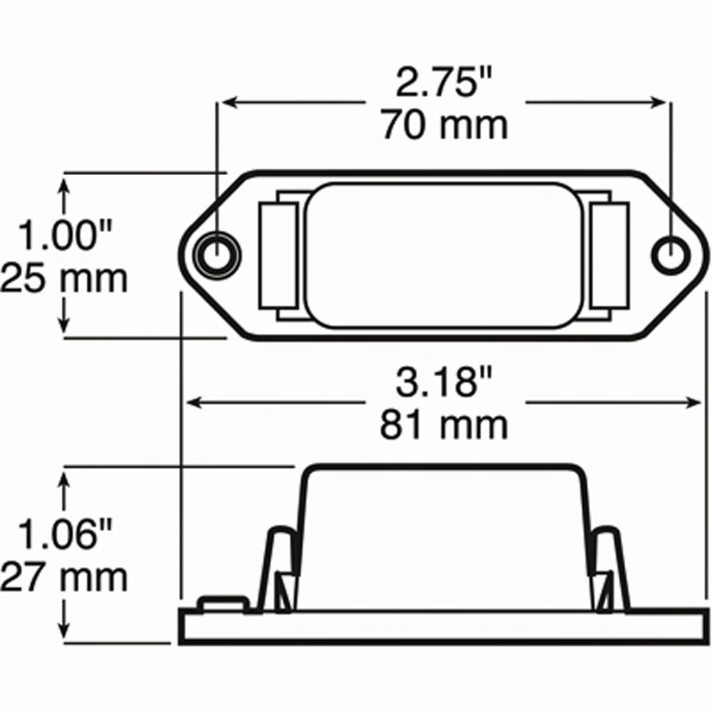 (image for) Marker Clearance Light Rectangular Red Dexter/Redneck #107WR