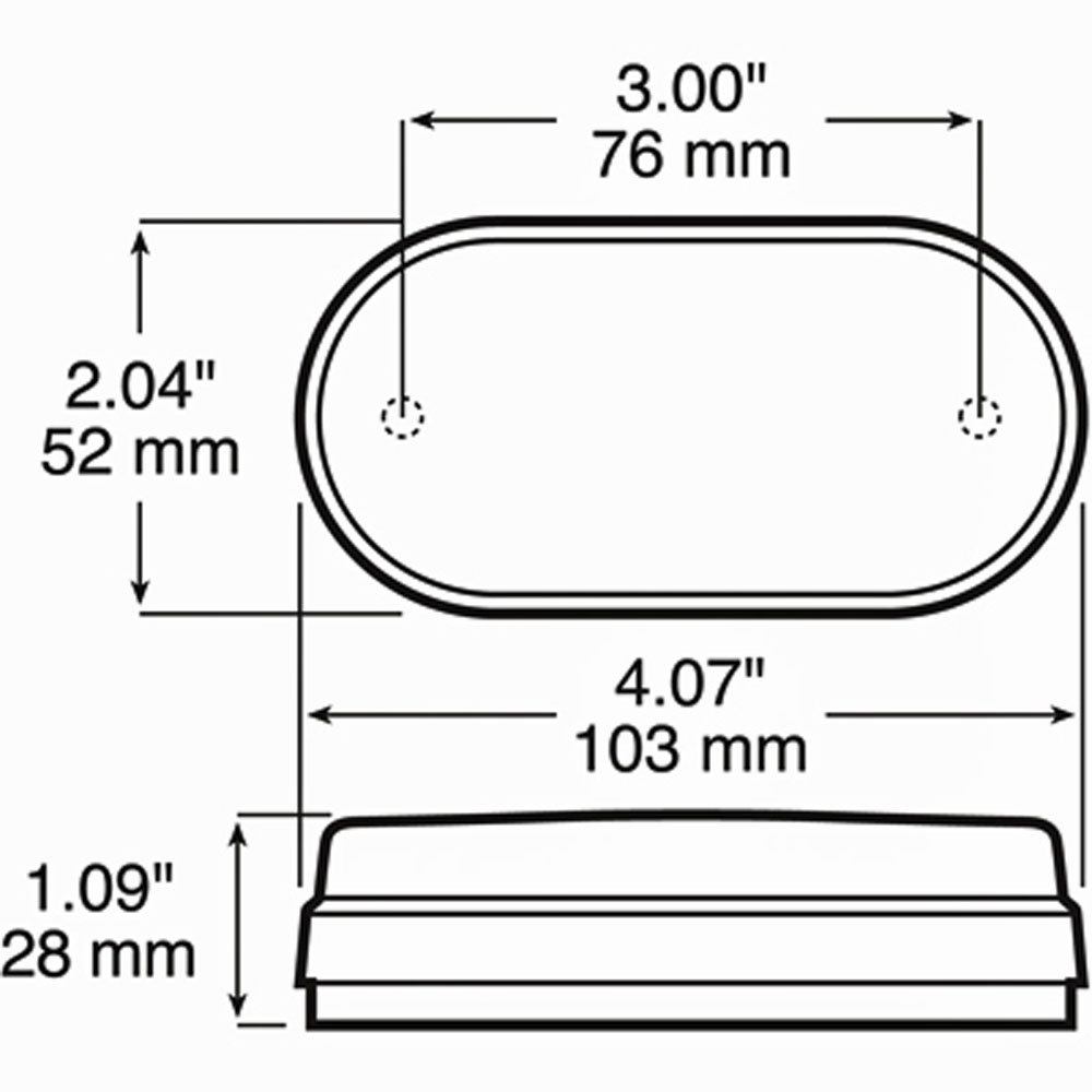 (image for) Marker Clearance Incandesent Light Oblong 1 Bulb Amber Dexter/Redneck #108WA