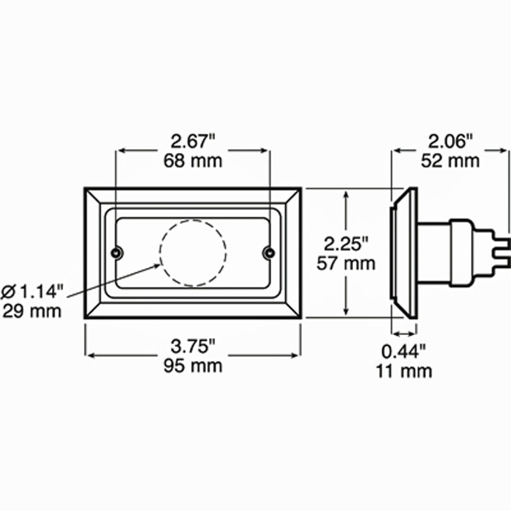 (image for) Marker Clearance Incandescent Light Rectangular Chrome Trim Amber Dexter/Redneck #126A
