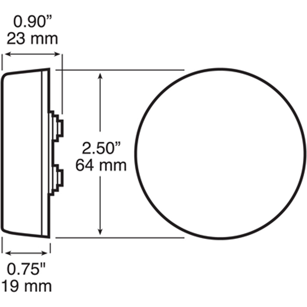 (image for) Trailer Marker Clearance Light Incandescent 2 1/2" Round Red Reflex Dexter/Redneck #143R