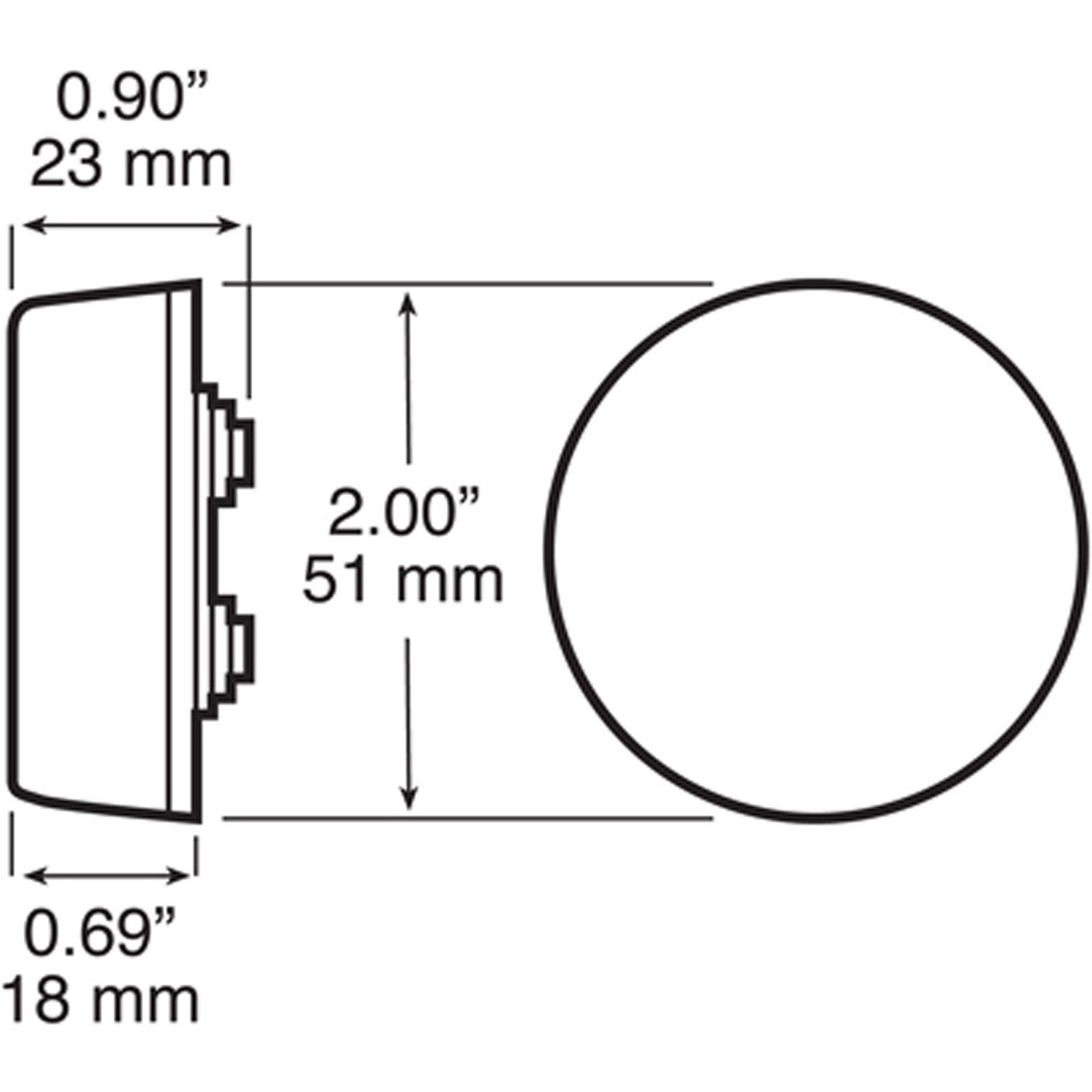 (image for) Trailer Marker Clearance Light Kit Incandescent 2" Round 1 Bulb Red Standard Dexter/Redneck #146KR