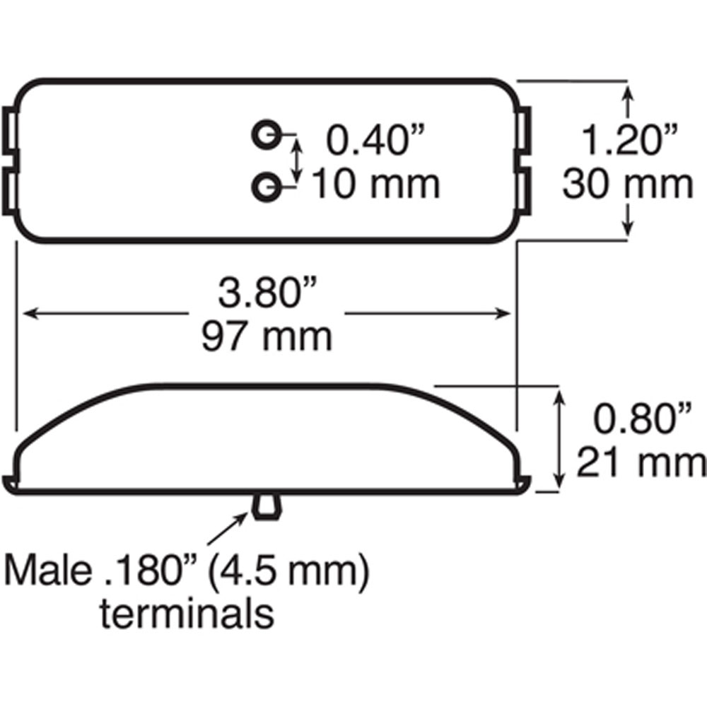 (image for) Trailer Marker Clearance Incandescent Light Only Incandescent 3.91" Rectangular 1 Bulb Amber Thinline Standard