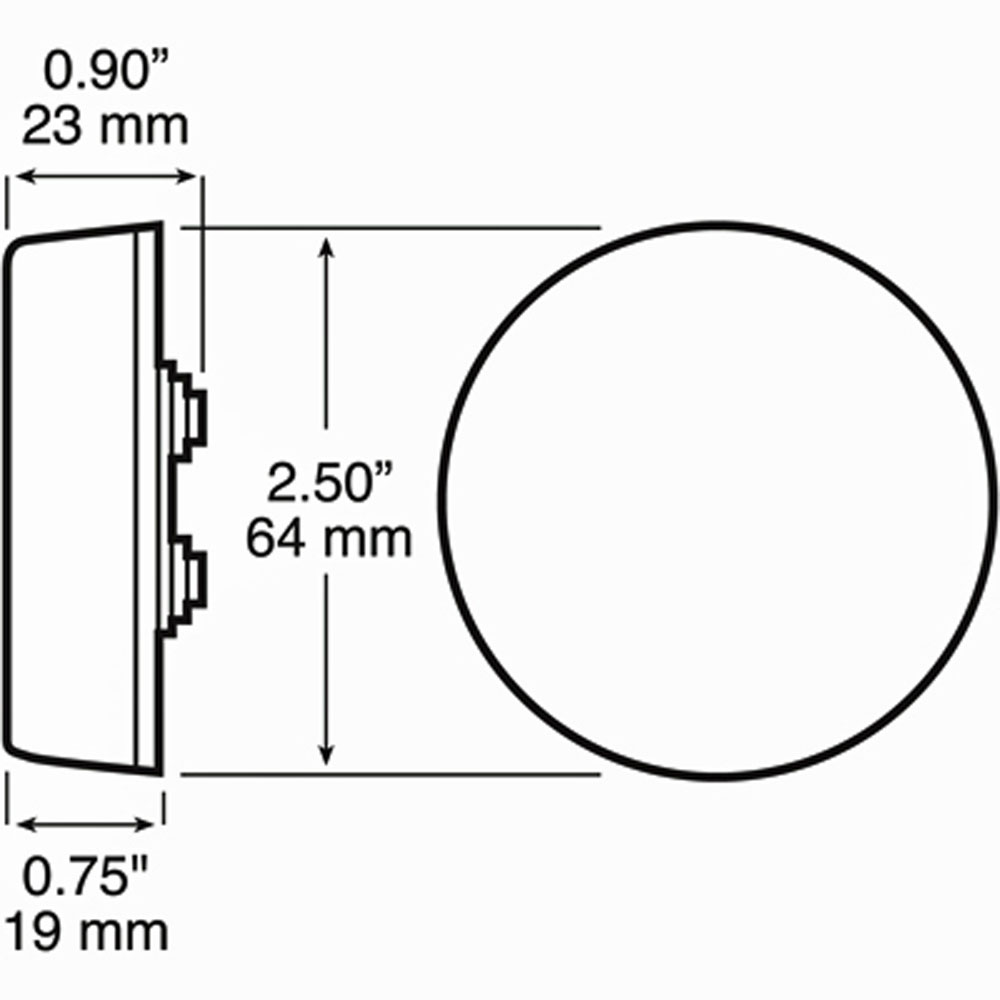 (image for) Trailer Marker Clearance Light 2 1/2" Round Red Piranha Dexter/Redneck #162R