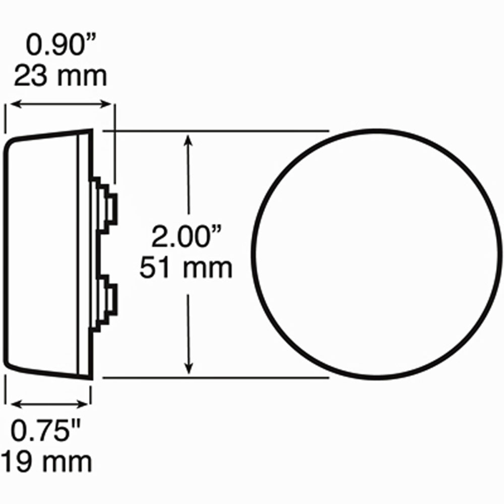 (image for) Trailer Marker Clearance Light 2" Round Amber Piranha Dexter/Redneck #164A