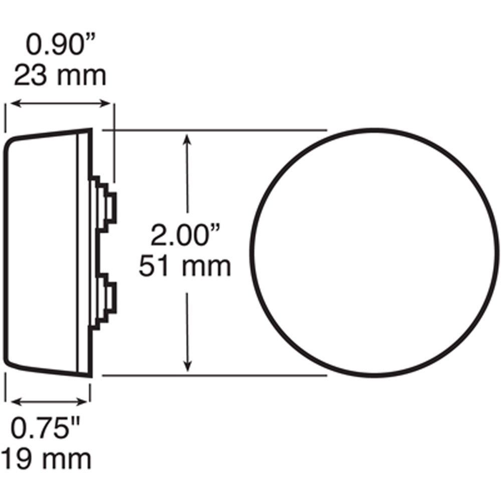 (image for) Trailer Marker Clearance Light Kit LED 2" Round 3 Bulb Red Piranha Dexter/Redneck #164KR