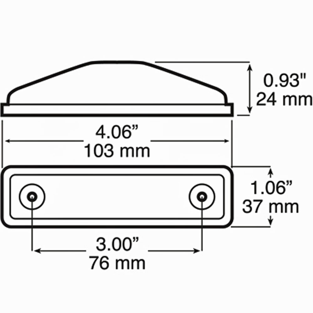 (image for) Trailer Marker Clearance Light LED 4" Rectangular Red Thinline Standard Dexter/Redneck #169R