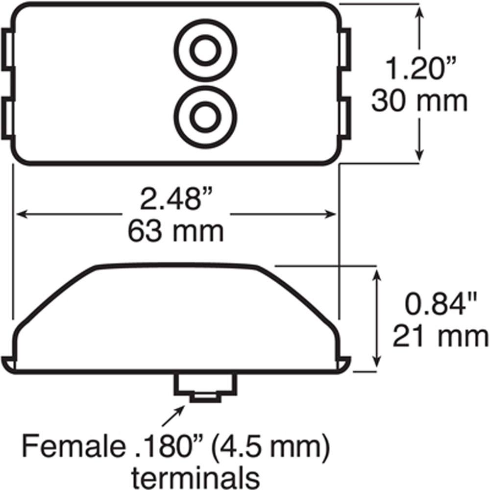(image for) Trailer Marker Clearance Light Kit Mini Thinline Amber Dexter/Redneck #2636A