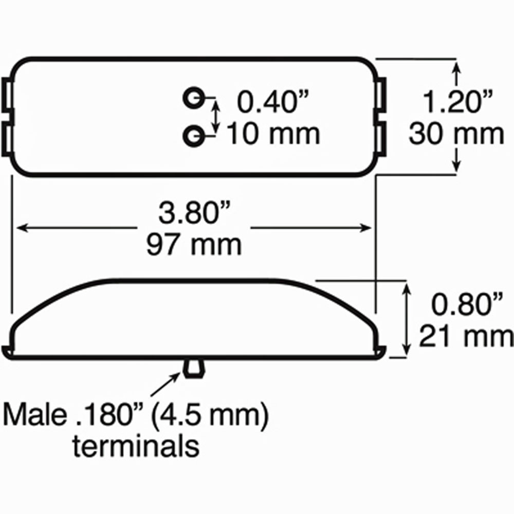 (image for) Trailer Marker Clearance Incandescent Light Kit Thinline 2 Bulb Amber Standard Dexter/Redneck #2637A