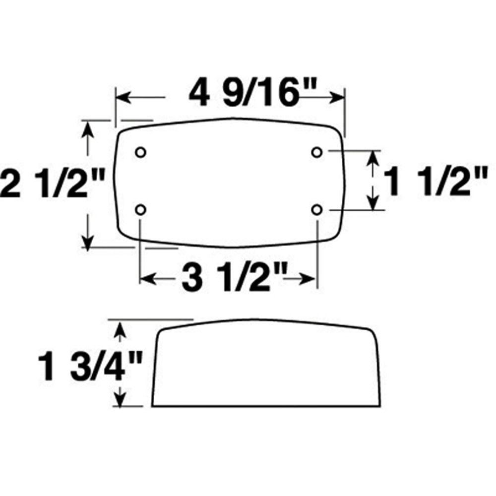 (image for) Trailer Interior Auxiliary Light Rectangular Dexter/Redneck #391
