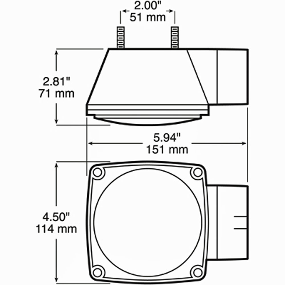(image for) Trailer Stop/Turn/Tail Ligh Incandescent 4.5" Square Left Hand Red Standard Dexter/Redneck #440L