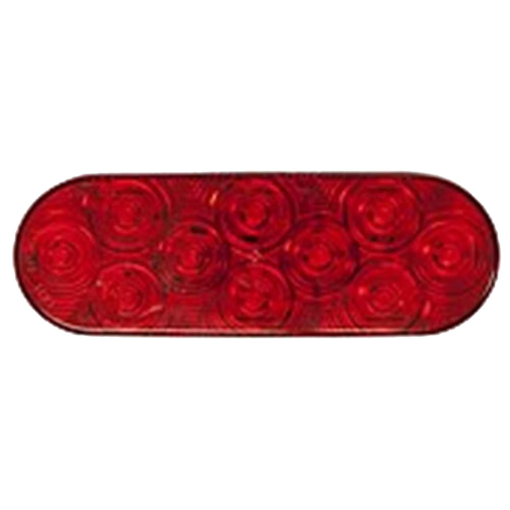 (image for) Trailer Stop/Turn/Tail Light Only LED 6'' Oval 10 Diode Red Lumenx Dexter/Redneck #821R-10