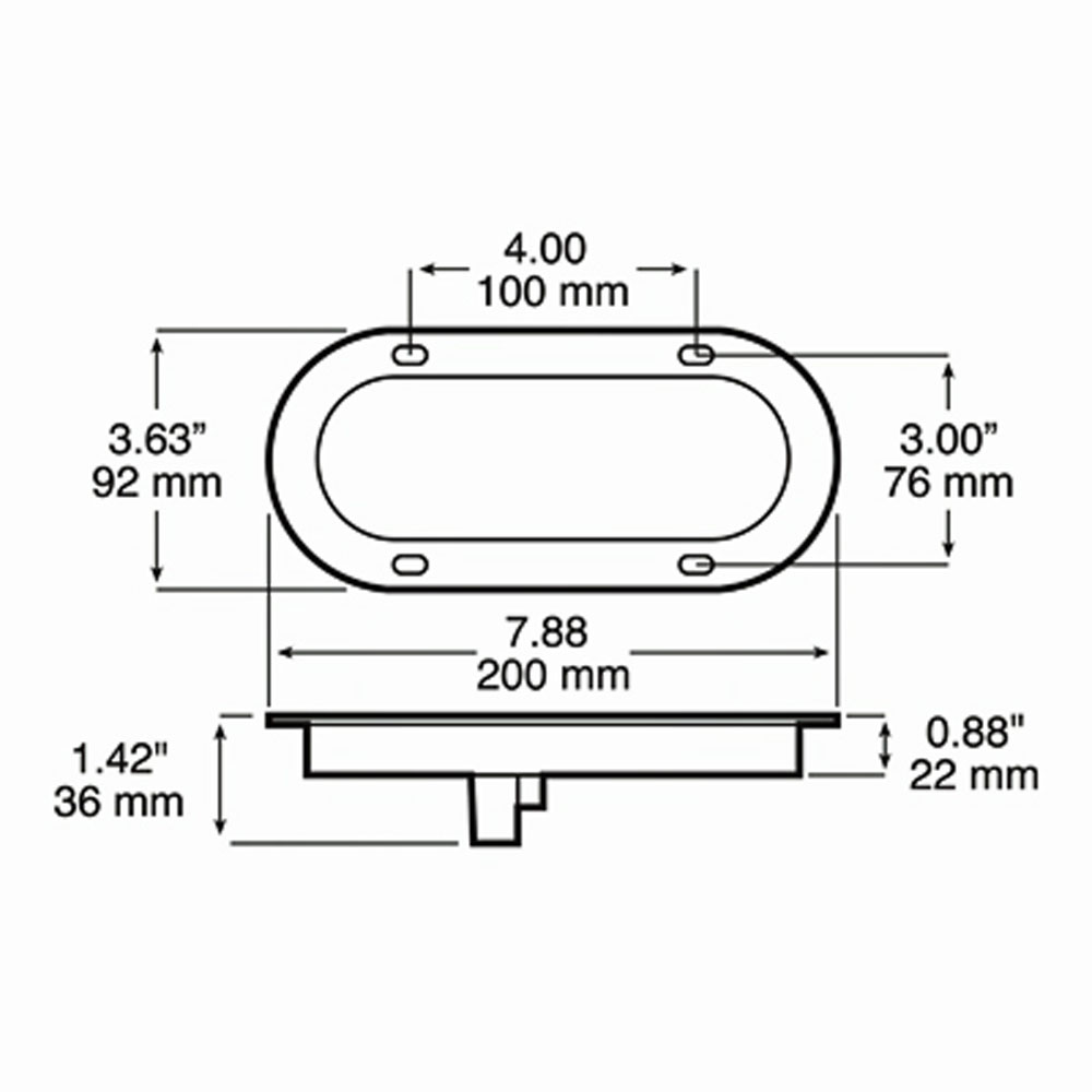 (image for) Trailer Stop/Turn/Tail Light Only LED 6'' Oval Red Lumenx Dexter/Redneck #822R-10K