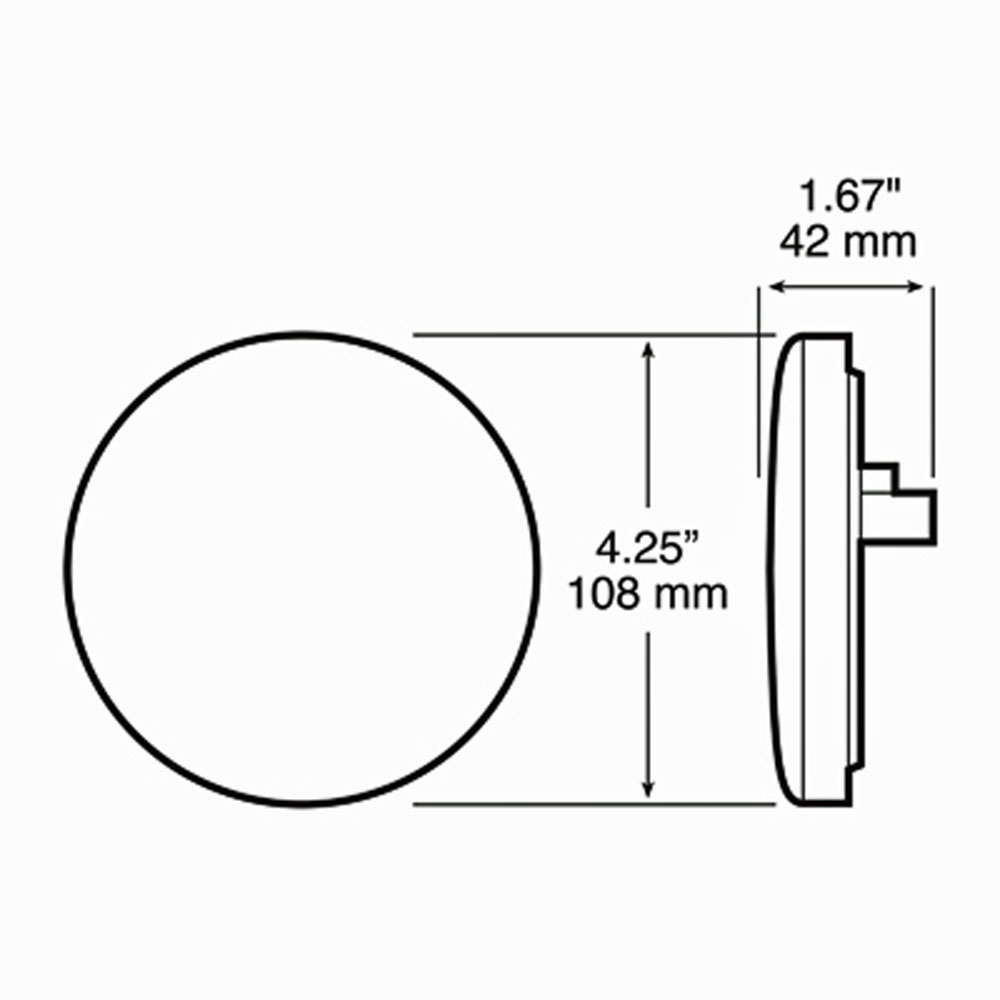 (image for) Trailer Stop/Turn/Tail Light Only LED 4'' Round 9 Diode Red Lumenx Dexter/Redneck #826R-9