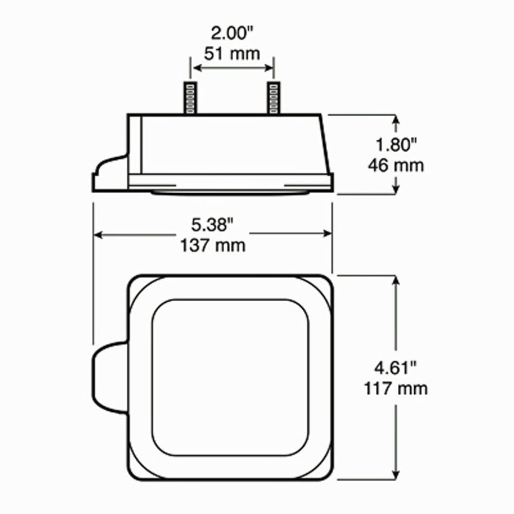 (image for) Trailer Stop/Turn/Tail Light Only LED Submersible 5.38" Square 7 Diode Left Hand Red Dexter/Redneck #844L