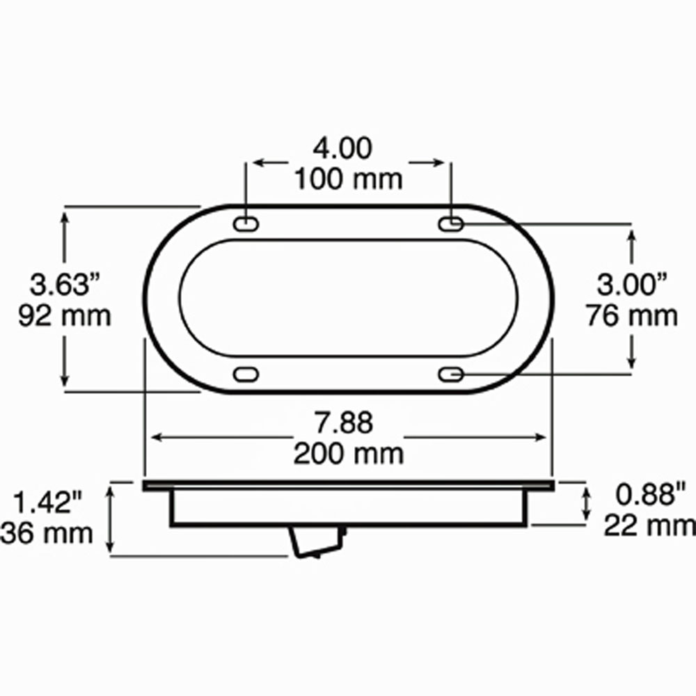 (image for) Trailer Stop/Turn/Tail/Backup Light Only LED 6'' Oval Red Cyclops Dexter/Redneck #881-7
