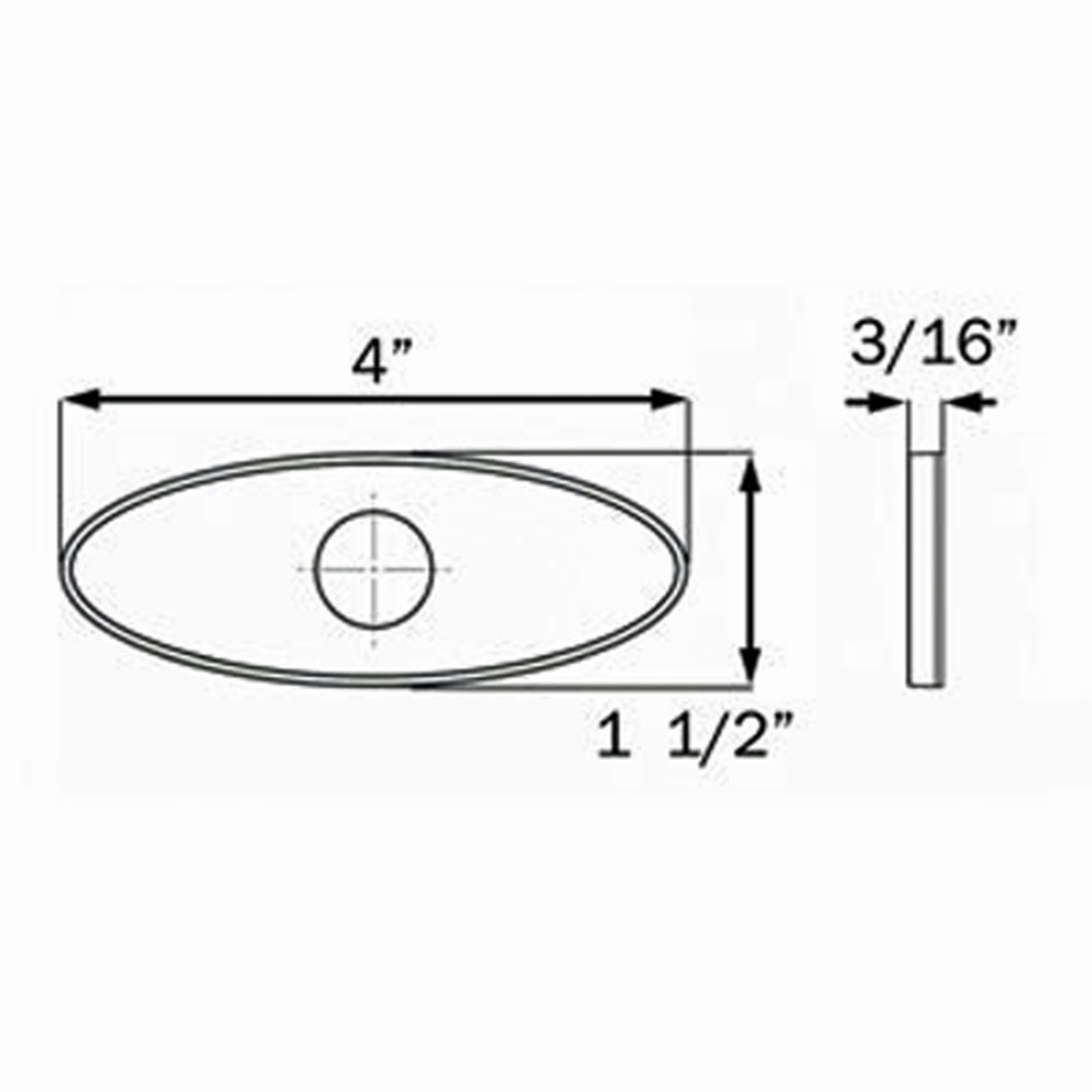 (image for) Trailer Special Reflector For 3/4" Lights 4" Oval Amber Dexter/Redneck #A11AXB