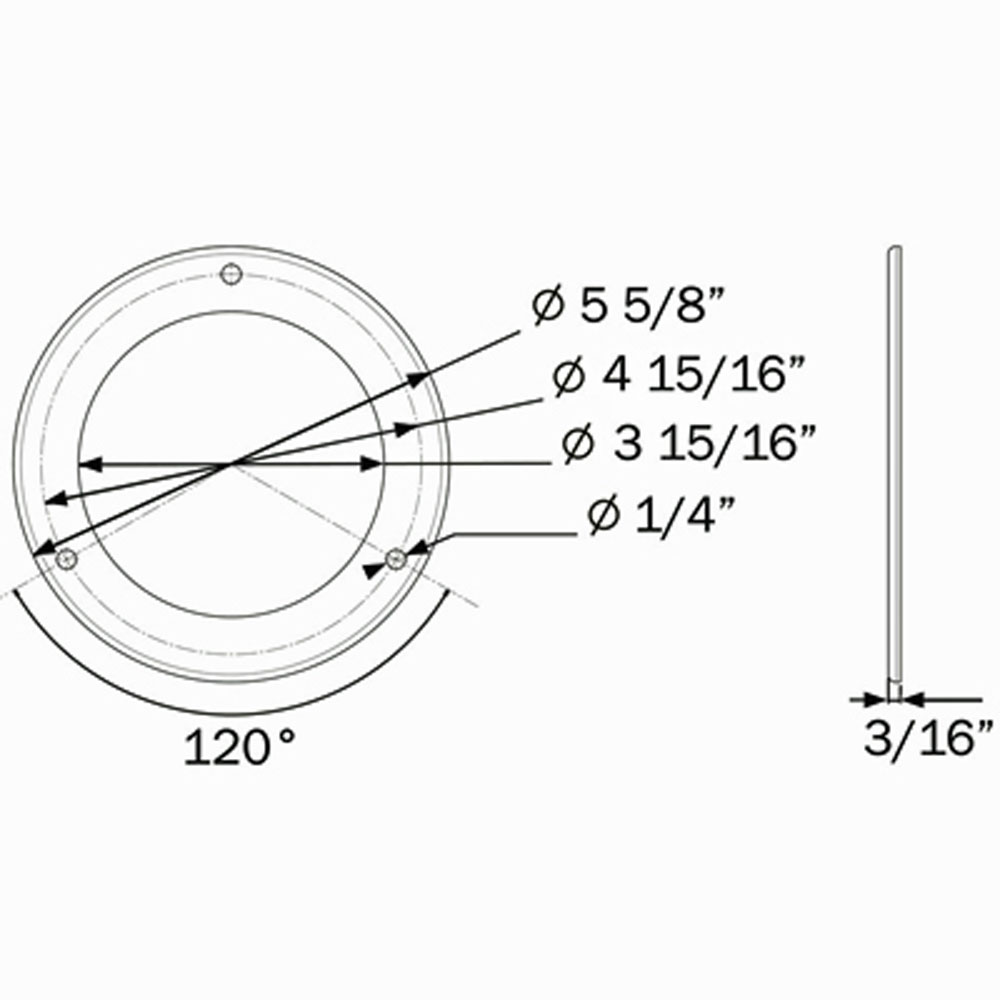 (image for) Trailer Taillight Trim Ring 5 5/8" Dexter/Redneck #A5TRSSB