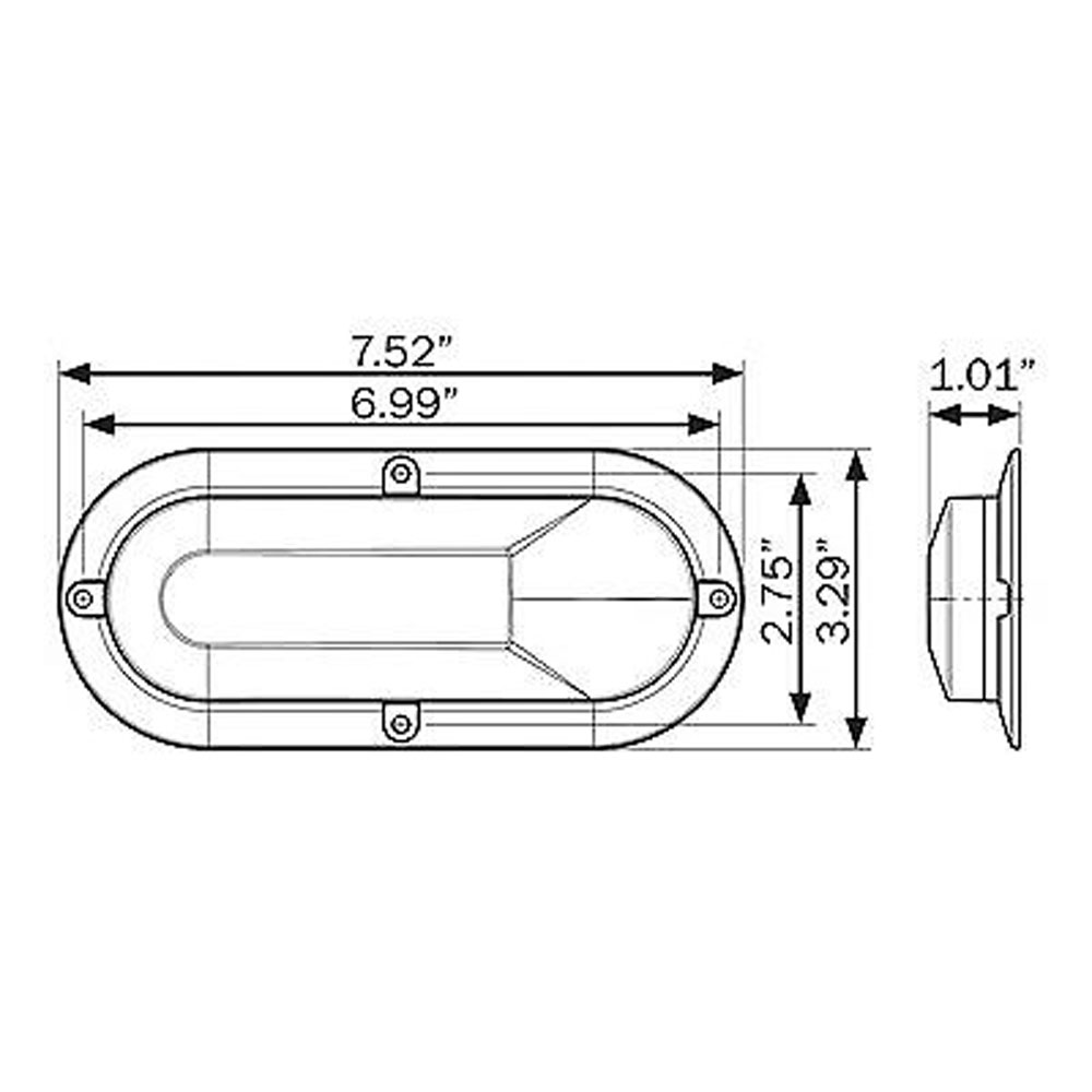 (image for) Trailer Light Red Reflex Trim Ring 6" Oval Dexter/Redneck #A78RXB
