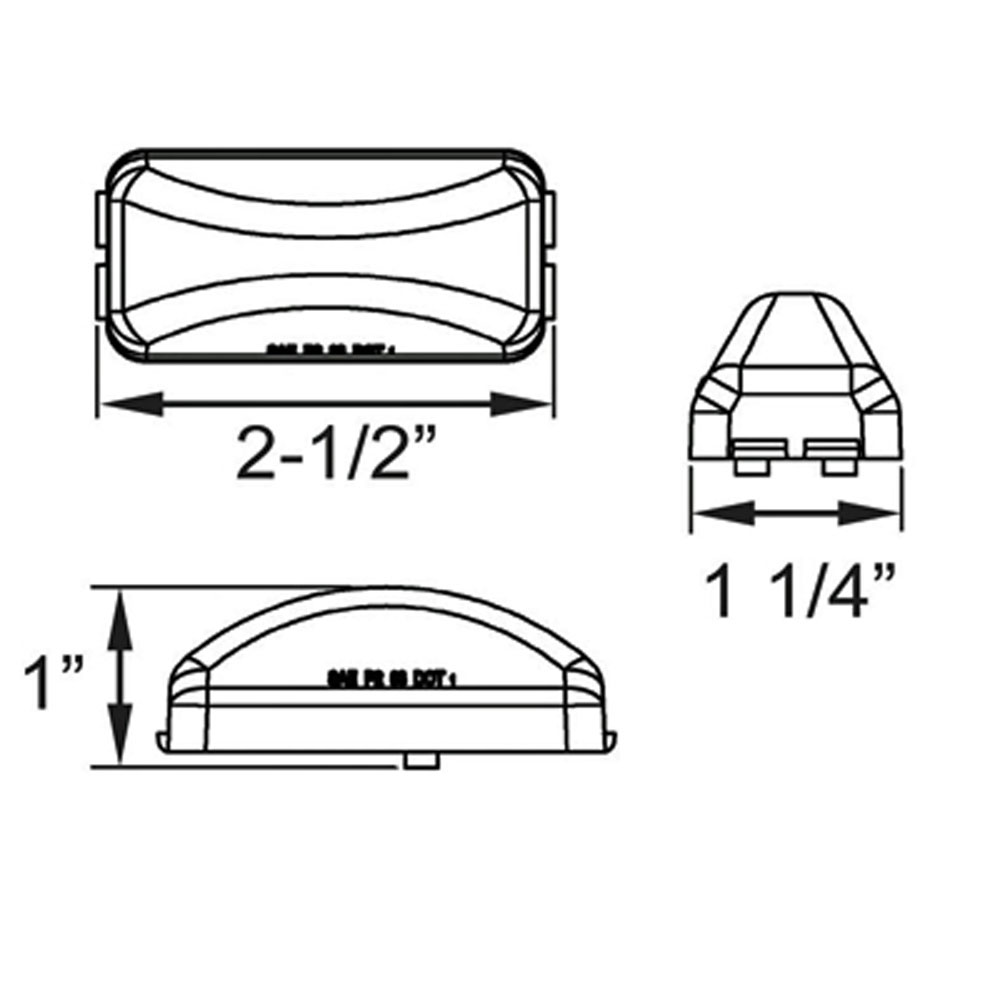 (image for) Trailer Marker Clearance Light 2.5" LED Mini Thinline Amber FleetCount Dexter/Redneck #AL-90AB