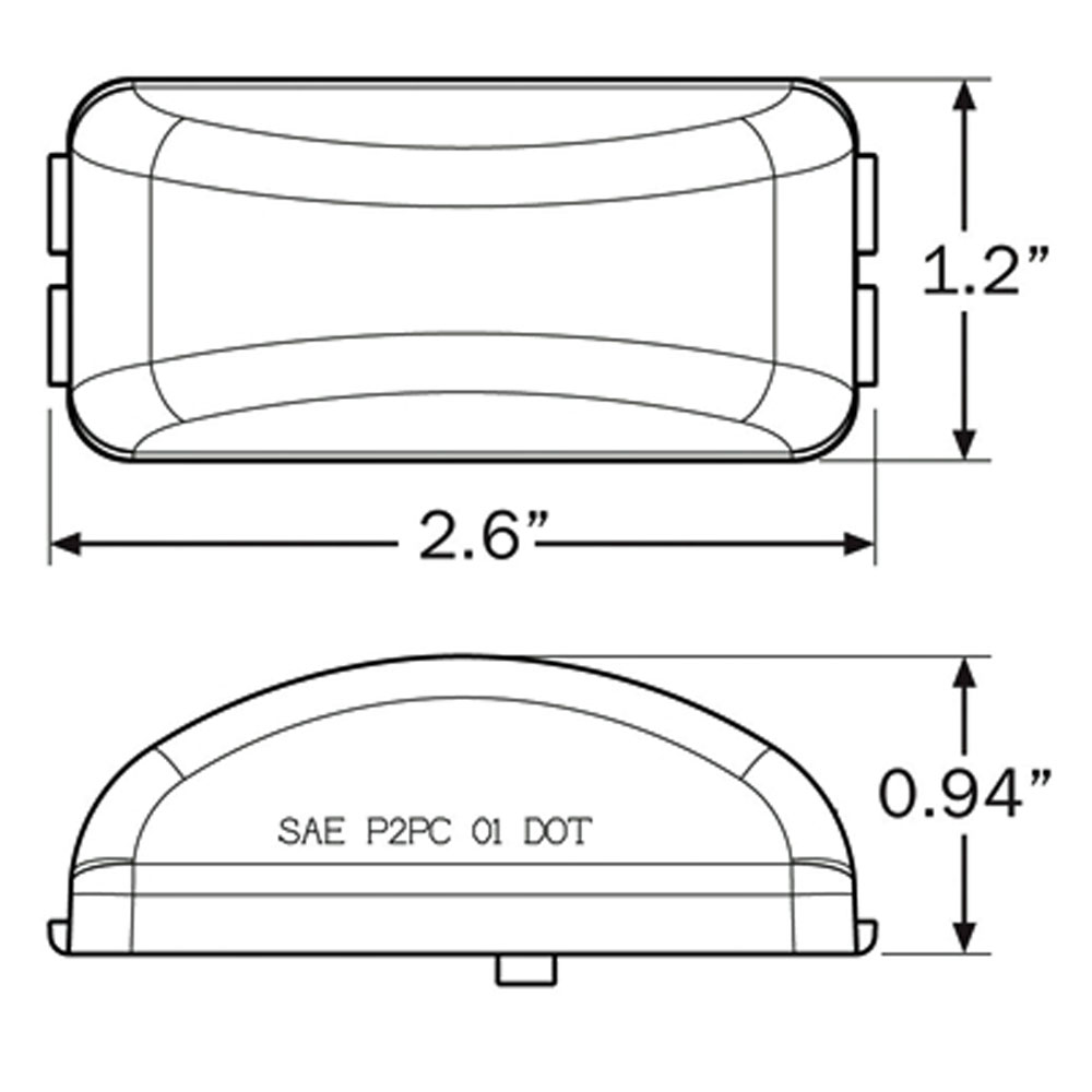 (image for) Trailer Marker Clearance Light Kit LED Mini Thinline Red Standard Dexter/Redneck #AL-91RBK