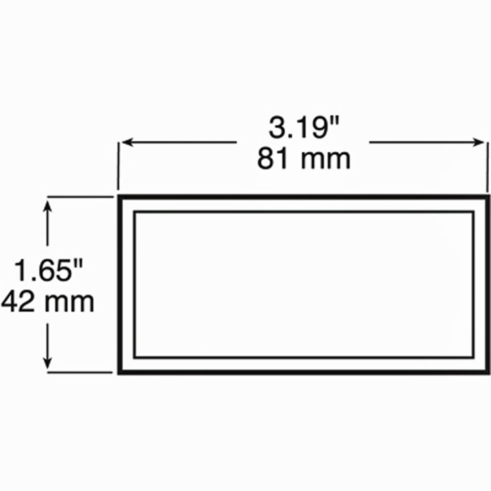(image for) Trailer Reflector Amber 3.44" Rectangular With Chrome Bezel And Adhesive Back Dexter/Redneck #B484A