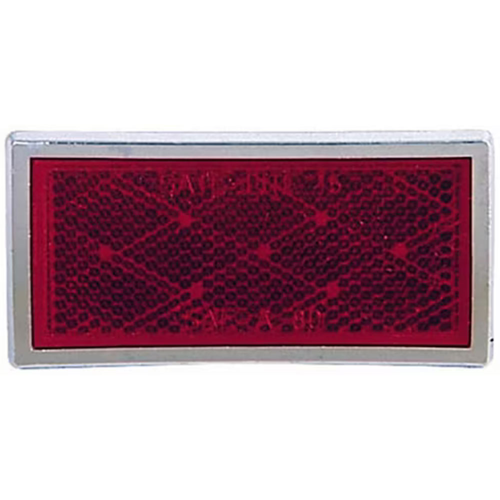 (image for) Trailer Red 3.44" Rectangular Reflector Red 3.44" Rectangular With Chrome Bezel And Adhesive Back Dezter/Redneck #B484R