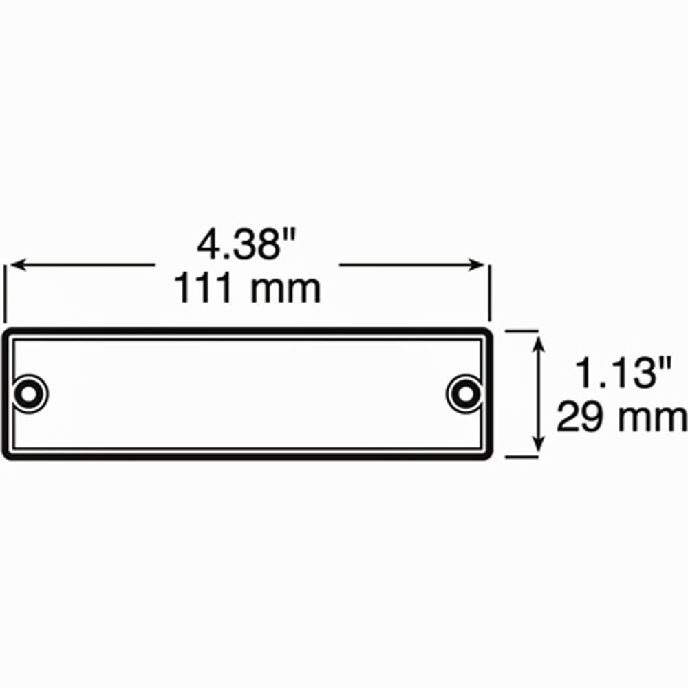 (image for) Trailer Reflector Amber 4.38" Rectangular Two Stud Attach Adhesive Back Dexter/Redneck #B487A