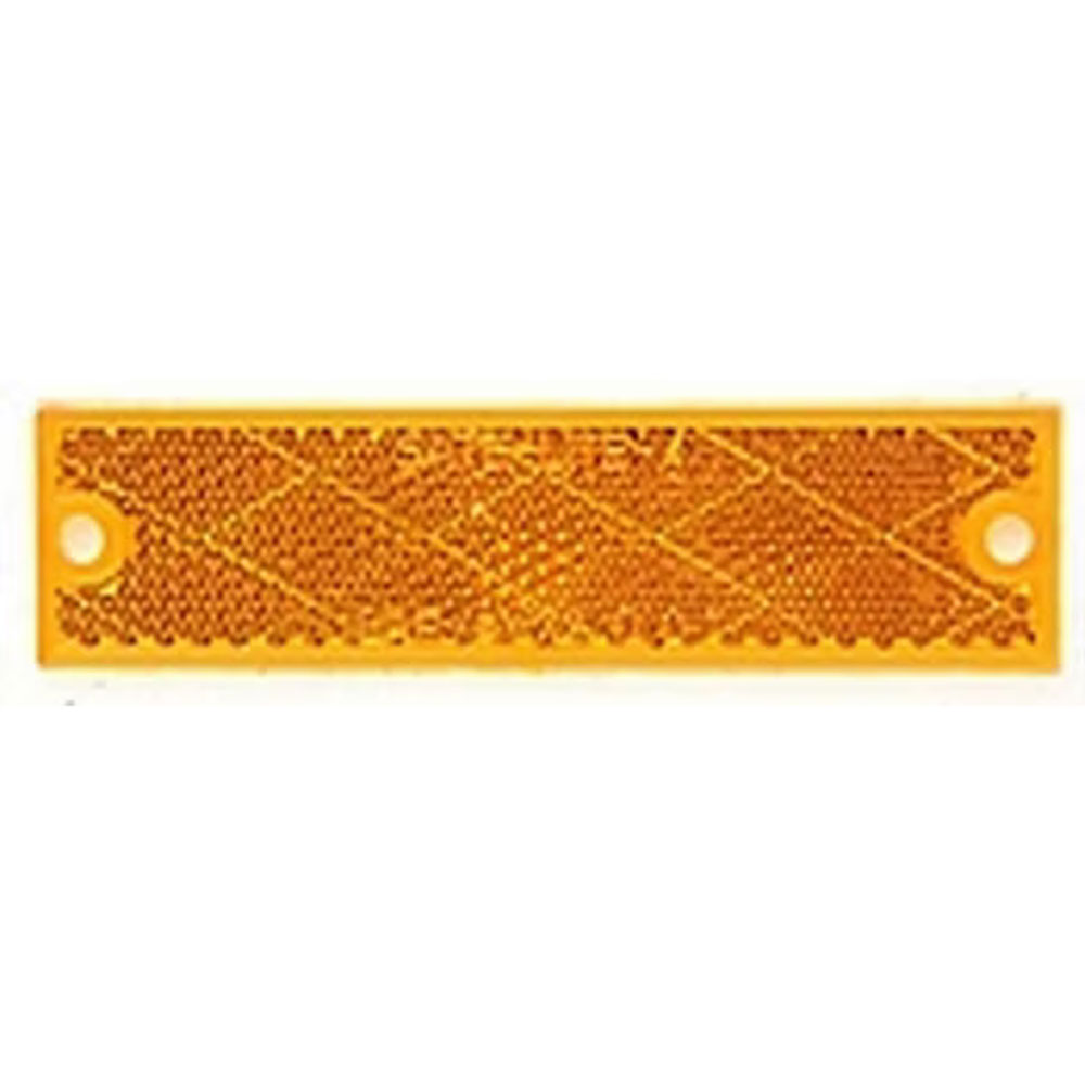 (image for) Trailer Reflector Amber 4.38" Rectangular Two Stud Attach Adhesive Back Dexter/Redneck #B487A