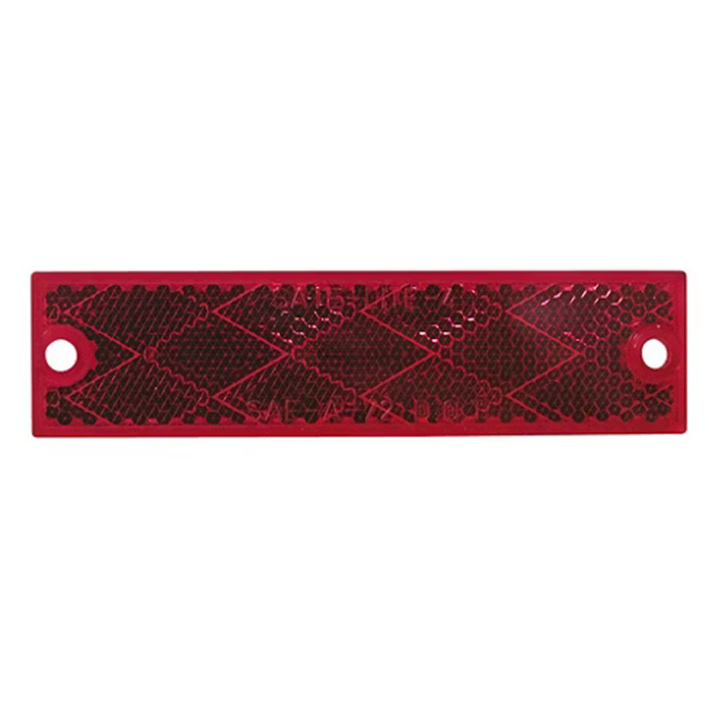 (image for) Trailer Reflector 4 3/8" Red Rectangular Adhesive Back Two Stud Attach Dexter/Redneck #B487R