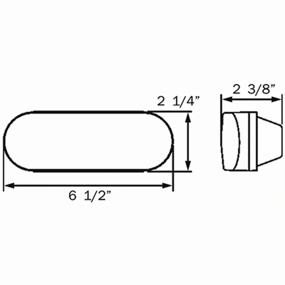 (image for) Trailer Incandescent Back Up Light 6" Oval Standard DOT Compliant Dexter/Redneck #BU-70CB