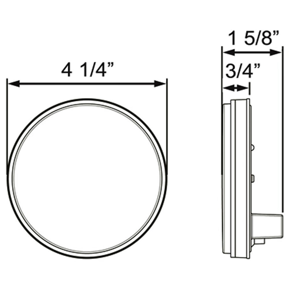 (image for) Trailer Back Up Light LED 4" Round 6 Diode DOT Compliant White Fleet Dexter/Redneck #BUL06CB