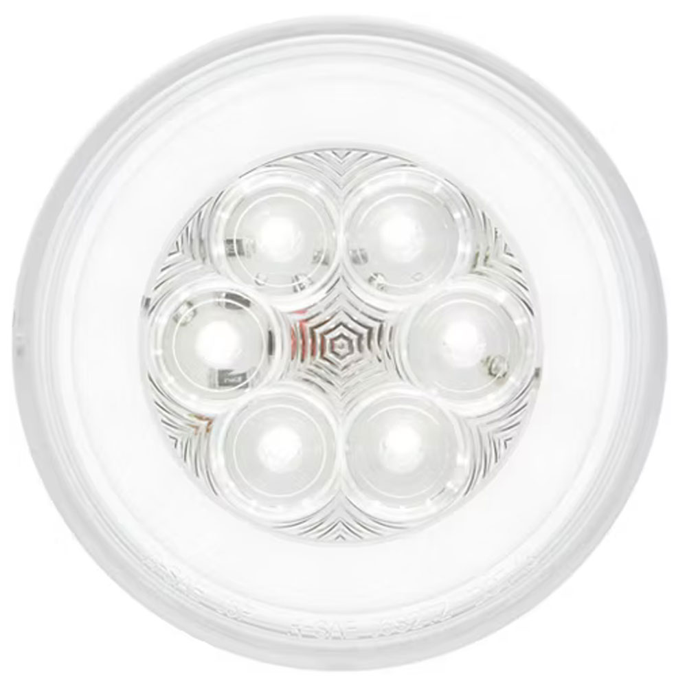 (image for) Trailer Back Up Light LED 4" Round 21 Diode DOT Comianplt White Glolight Dexter/Redneck #BUL101CB