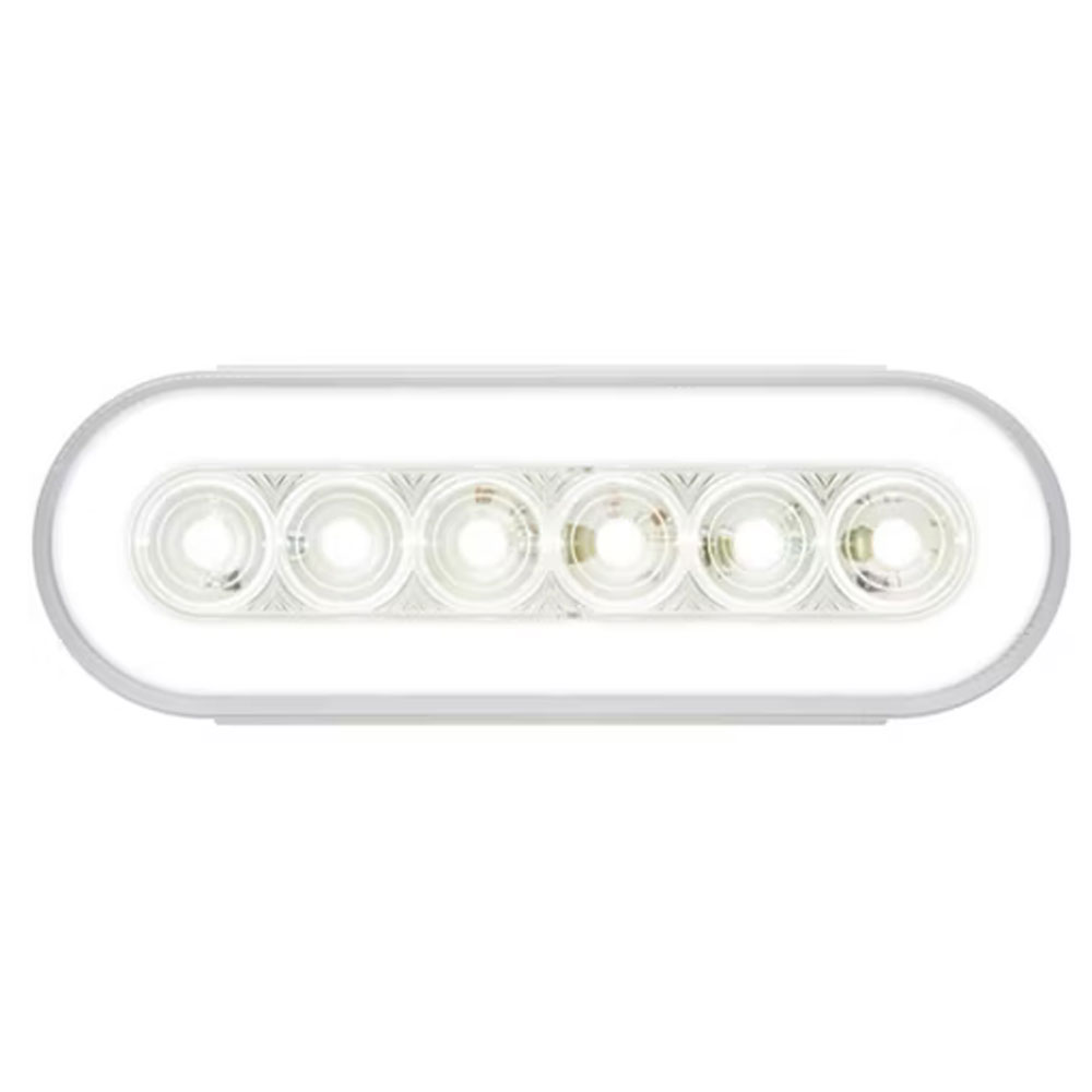 (image for) Trailer Back Up Light LED 6" Oval 22 Diode DOT Compliant White Glolight Dexter/Redneck #BUL111CB