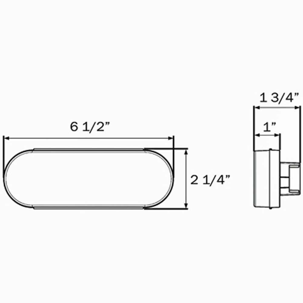 (image for) Trailer Back Up Light LED 6" Oval 6 Diode DOT Compliant Clear Fleet Dexter/Redneck #BUL12CB
