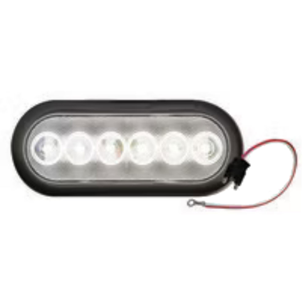 (image for) Trailer Back Up Light LED 6" Oval 6 Diode DOT Compliant Clear Fleet Dexter/Redneck #BUL12CB